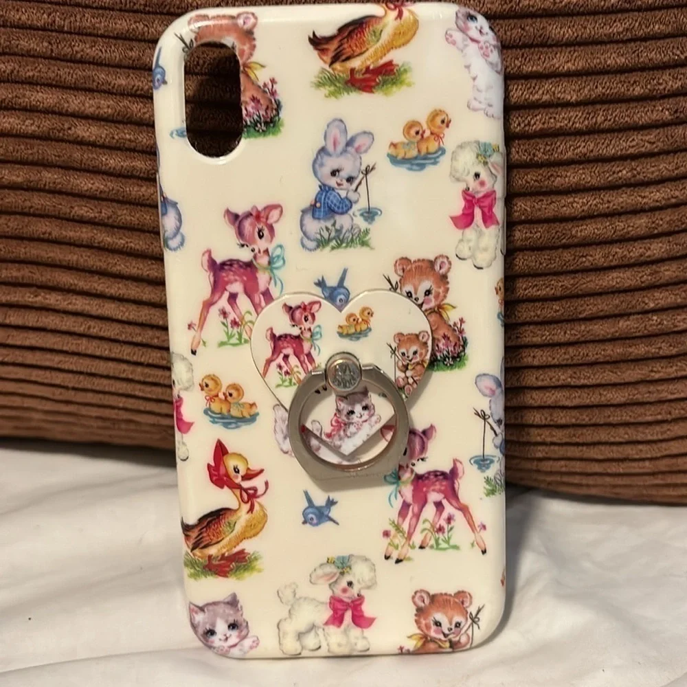 Velvet Caviar Baby Animals iPhone Case for iphone XR and grip ring
